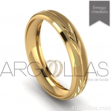 Argolla Clásica Oro 14K 4mm Diamantado (Oro Amarillo, Oro Blanco, Oro Rosa) MOD: 119-4A